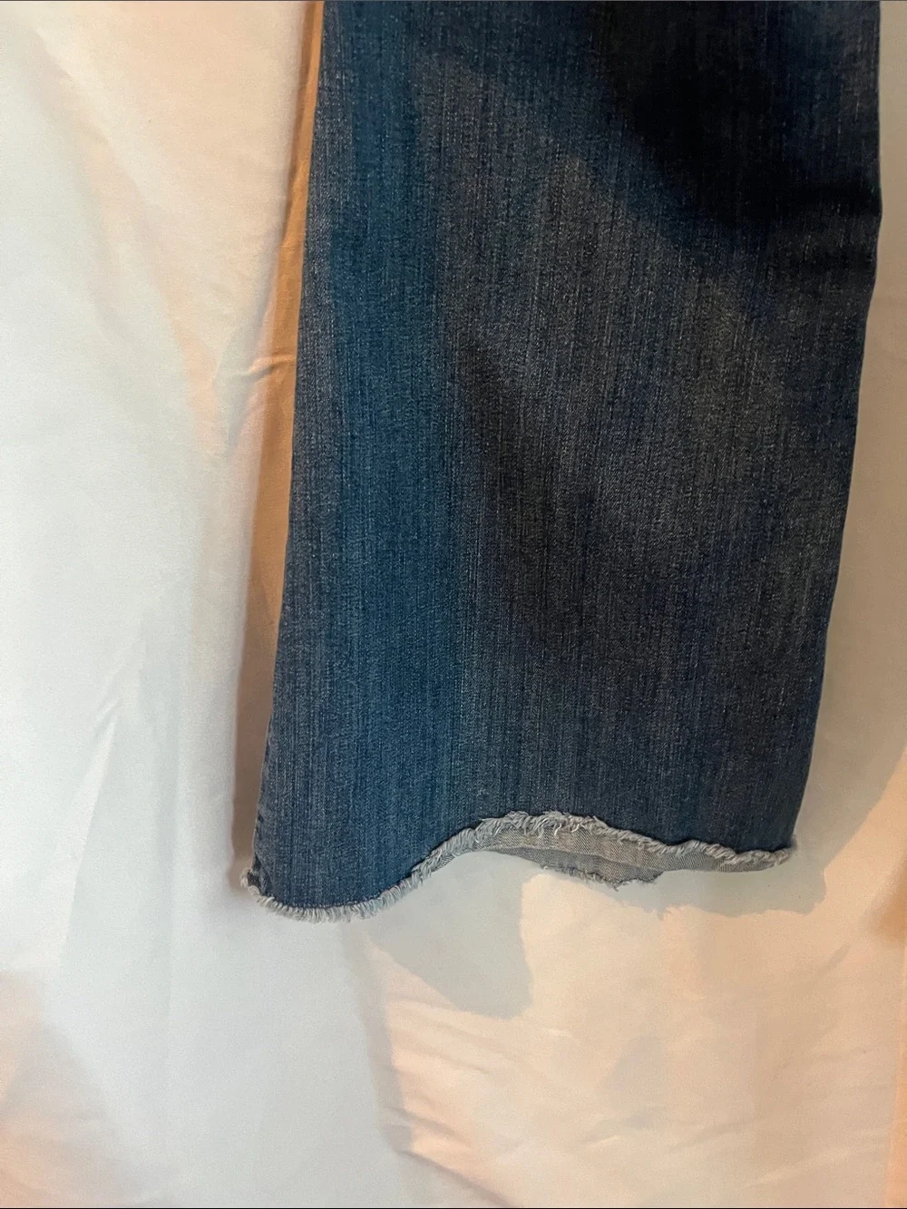 Ariat Dark Blue High Ruse Flare Jeans with Raw Hem 12” Flare Button Fly - Picture 5 of 16